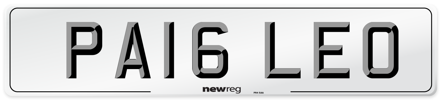 PA16 LEO Number Plate from New Reg